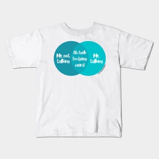 Venn Diagram Me talking vs. Me not talking Kids T-Shirt